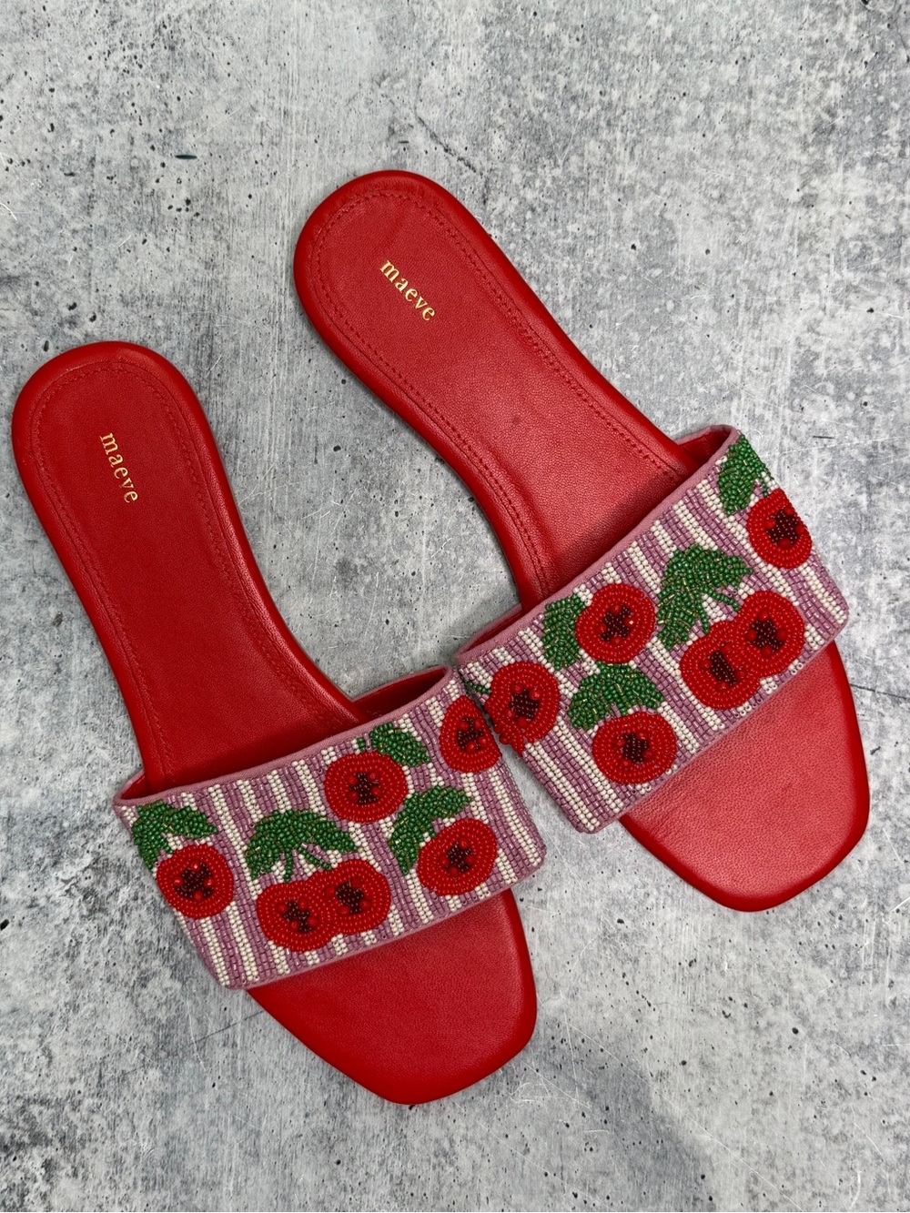 Anthropologie The Fiona Beaded Slide Sandals by Maeve 40